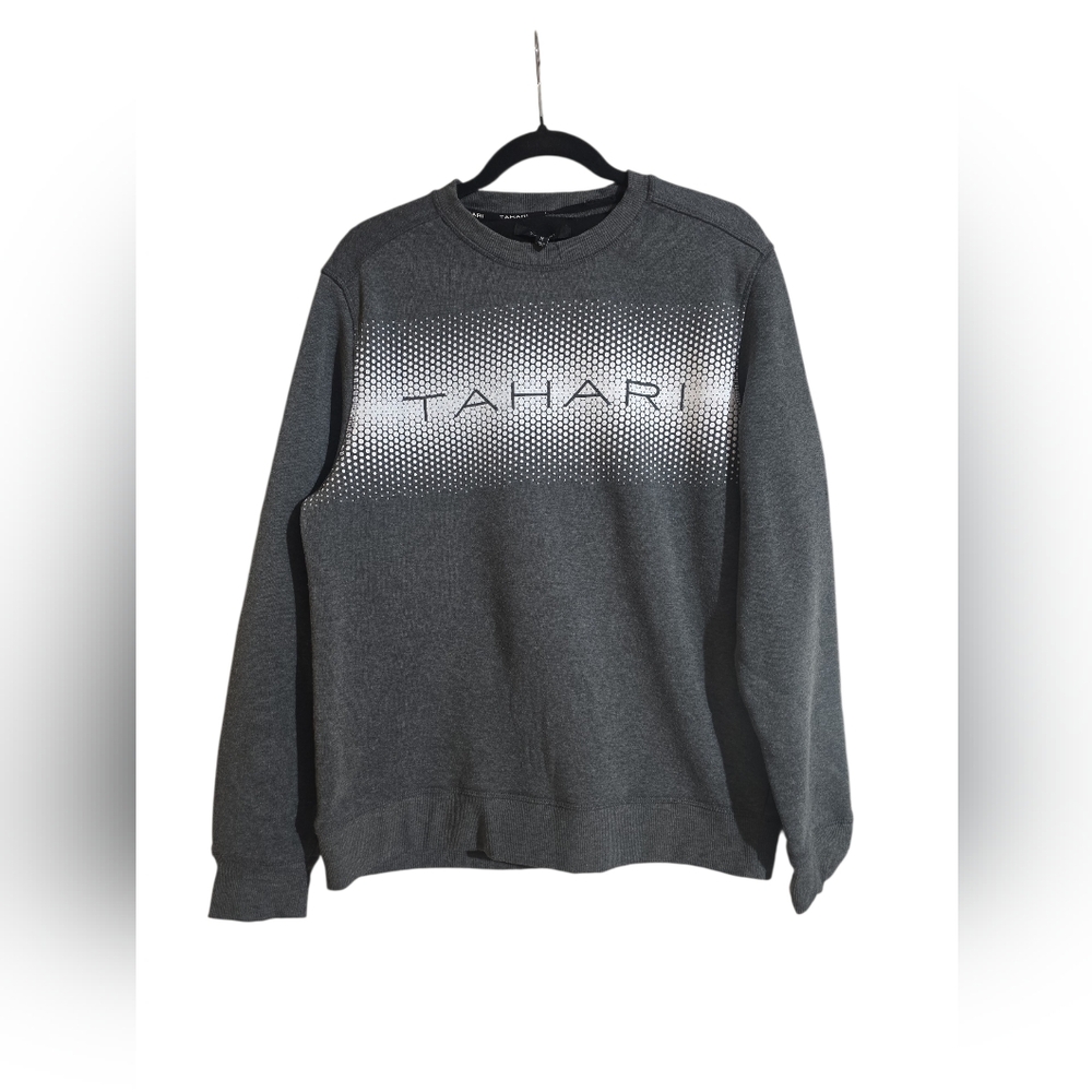 Tahari Gray Crewneck Soft Knit Men's Gray Sweater